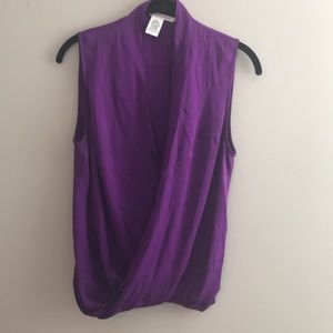DVF size 4 purple blouse
